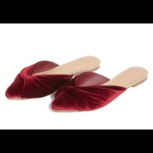 Ann Taylor burgundy velvet slip on dress shoes size 8